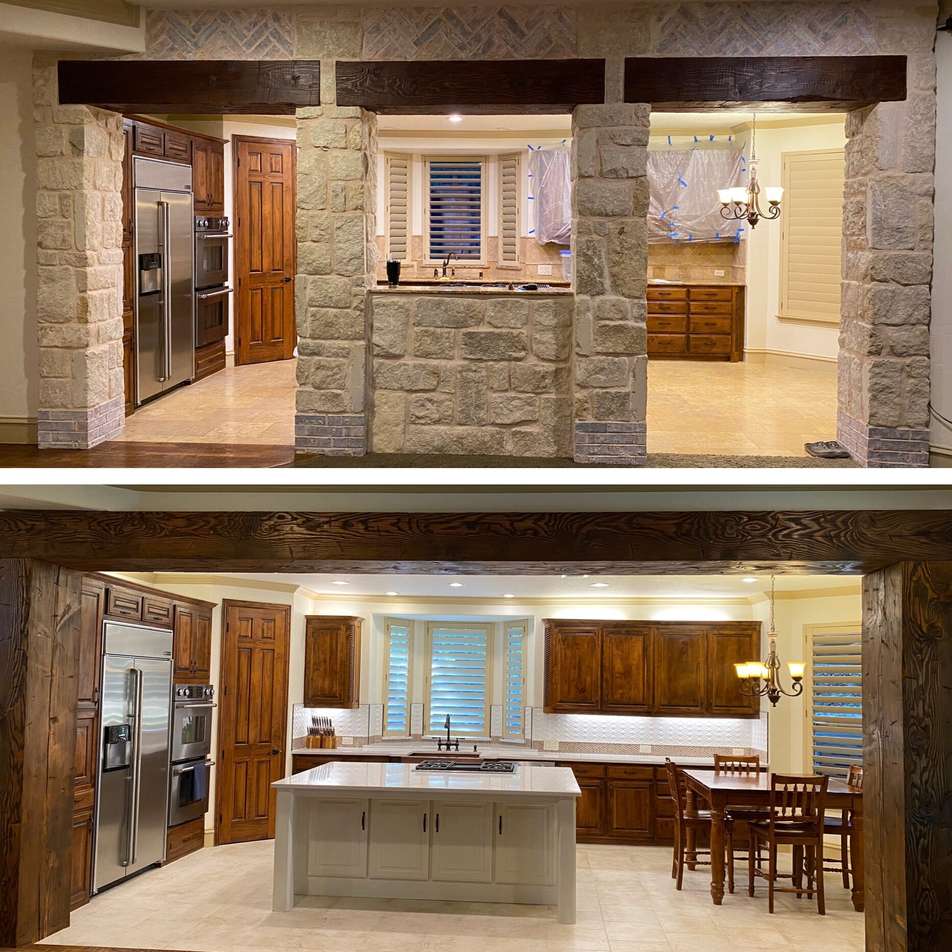 before and after repair of the house interior